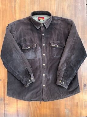 Men's Corduroy Shirt Jacket in Dark Brown